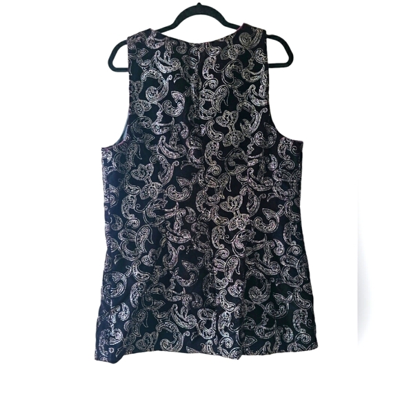 Vintage Norton McNaughton Velvet Velour Silver Shimmer Embroidery Button Up Vest - Picture 4 of 14